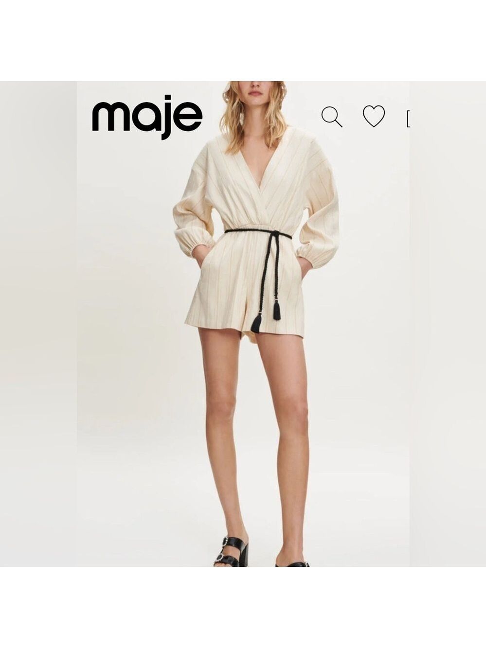 MAJE Combination Shorts in Linen & Cotton Jumper  sz 36